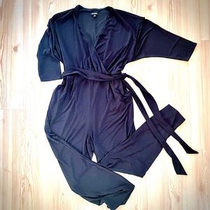 Express Black Jumpsuit with Surplice neckline